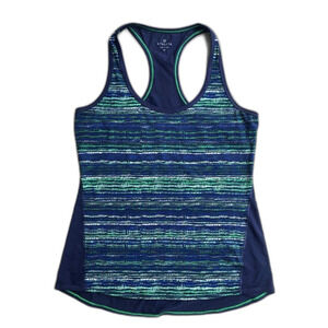 Athleta Chi Racerback Tank Top Retreat Print Blue M